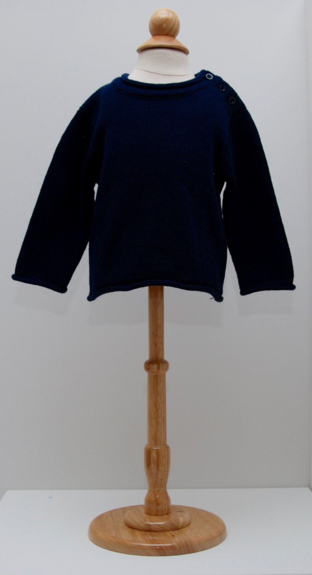 Baby Navy Blue Roll Neck Sweater