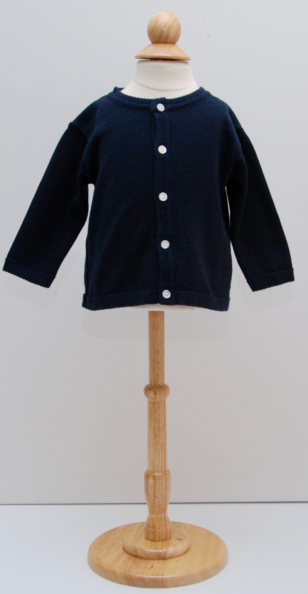 Baby Navy Blue Classic Knit Cardigan